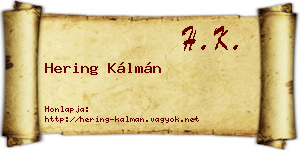 Hering Kálmán névjegykártya